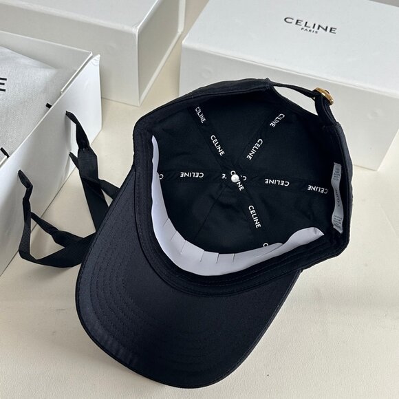 Celine Triomphe Black Adjustable Unisex Baseball Cap